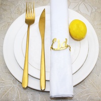 Boucle de serviette en alliage islamique pour l'Aïd et le Ramadan Décorations de table de mariage et de dîner à domicile avec anneau de serviette de l'alphabet musulman