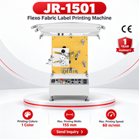 Imprimante d'étiquettes textiles flexo haute vitesse JR-1501, 60 m/min, monochrome, pour étiquettes tissées de vêtements, machine d'impression flexographique