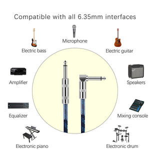 Câble de guitare électrique robuste Cordon audio mono TS de 6.35mm avec suppression du bruit-3/6/10 mètres pour ampli <span class=keywords><strong>basse</strong></span> et pédalier - Product Image 6