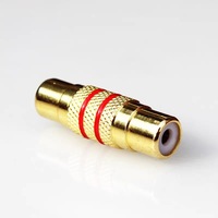 Connecteur RCA plaqué or femelle à femelle coupleur audio vidéo menuisier baril adaptateur convertisseur de prise AV pour microphone haut-parleur
