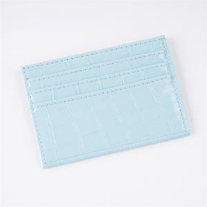 Porte-cartes ultra-fin en cuir de crocodile pour femme, mini porte-cartes bancaires et d'identité - Product Image 5