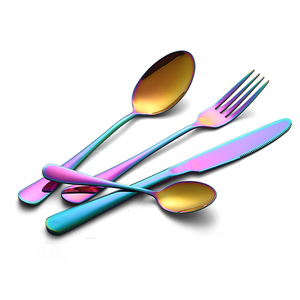Ensemble de <span class=keywords><strong>couverts</strong></span> de 24 pièces, cadeau, ensemble de <span class=keywords><strong>couverts</strong></span> en acier inoxydable coloré et romantique avec boîte - Product Image 2