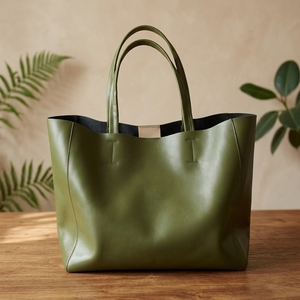 BS INTERNATIONAL Genuine Leather <b>Clutch</b> <b>Green</b> Minimalist Style Customizable Large Capacity Storage Waterproof Zipper Luxury - Product Image 1