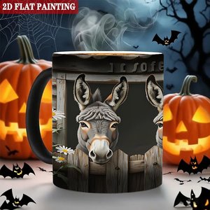 Taza Mágica de Cerámica de 11oz, Activada por Calor, con Diseño de Granja de Burros, para Tienda de Regalos - Product Image 6