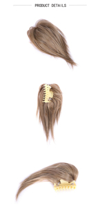 Perruque synthétique <span class=keywords><strong>de</strong></span> 12 pouces, chignon haute <span class=keywords><strong>queue</strong></span> <span class=keywords><strong>de</strong></span> <span class=keywords><strong>cheval</strong></span> multicolore avec pince à griffes, extensions <span class=keywords><strong>de</strong></span> cheveux en cascade courte et haute avec pince à griffes, postiche - Product Image 3