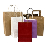 Sacs de courses en papier kraft recyclé avec logo personnalisé et poignées torsadées, sacs de transport pour la vente au détail et les plats à emporter des restaurants