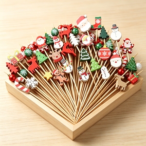 Palillos de Bambú Ecológicos Desechables de Grado Alimenticio <span class=keywords><strong>ECOLIFE</strong></span>, Palitos Biodegradables para Frutas, Mini Palillos Coloridos de Color Natural para Bodas - Product Image 1