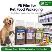Film en polyéthylène PE de qualité alimentaire pour usine, doublure de sac d'alimentation pour chiens, chats et oiseaux, barrière anti-humidité, sans odeur, taille personnalisée, OEM Chine