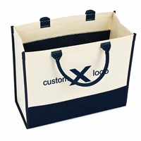 Sac fourre-tout en toile de coton biologique bleu marine avec logo imprimé personnalisé, sac de courses réutilisable et écologique pour les voyages en croisière, cadeau
