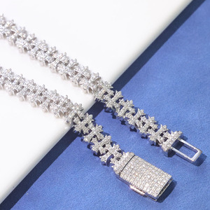 Pulsera Nuoya <span class=keywords><strong>de</strong></span> 8 MM con Diseño <span class=keywords><strong>de</strong></span> Cruz Brillante Bañada en Plata, Cadena <span class=keywords><strong>de</strong></span> Eslabones <span class=keywords><strong>de</strong></span> Moda <span class=keywords><strong>para</strong></span> <span class=keywords><strong>Hombre</strong></span> <span class=keywords><strong>y</strong></span> Mujer, Joyería Fina - Product Image 4