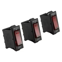 Interrupteur à bascule DC SPST, interrupteur de surcharge thermique, fonction marche-arrêt, bornes 3 broches, 250V 16A IP12/IP11 pour applications d'éclairage