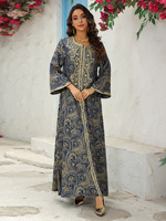 Robe de soirée musulmane, mode Dubaï, Abaya Kaftan, broderie florale, Jalabiya, robe longue arabe marocaine, Abayas pour femmes musulmanes