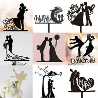 Heiße Mr. & Mrs. Acryl-Cake-Topper Tortendekoration für Hochzeiten Gold Schwarz Mr. & Mrs. Acryl-Hochzeits-Topper