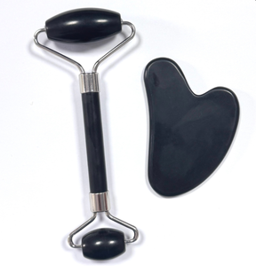Facial <b>Roller</b> Black Xiuyan <b>Jade</b> Guasha Set for Facial Massage - Product Image 6