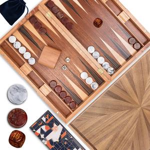 Thân thiện với người lớn 17 "<span class=keywords><strong>backgammon</strong></span> Set: Tinh tế gỗ dát ban một trò chơi cổ điển tuyệt đẹp cho những người đam mê chiến lược - Product Image 1