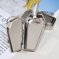 Mini Cenicero de bolsillo portátil para exteriores, herramienta de ataúd, llavero con estilo sin humo, Cenicero de resina para cigarrillos y llave de Metal