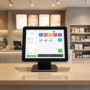 15.6" Touchscreen Desktop POS All-in-One Terminal, N2840 i3 i5 Option Win-dows & Android for Restaurant & Retail - Product Image 1