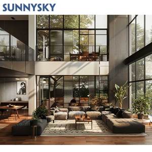 Sunnysky Fenêtre d'image extra large au design moderne Fenêtres en verre fixes en aluminium Style ouvert pivotant pour applications au sol et au plafond - Product Image 6