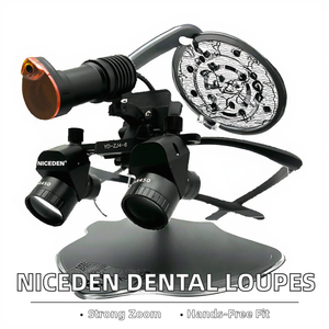 Lenti d'Ingrandimento Dentali Elettriche Niceden di Alta Qualità, Montate sulla Testa, Ingrandimento 4X-6X, Angolo 45 Gradi, Luce Frontale per Chirurgia Odontoiatrica - Product Image 2
