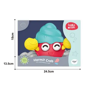 Nuevo diseño divertido cangrejo ermitaño juguete de baño de plástico suave para bebés