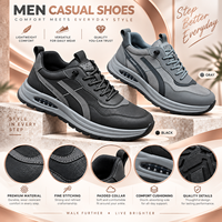 Chaussures décontractées légères à coussin d'air, respirantes, en cuir synthétique, à lacets, antidérapantes, pour hommes (tailles US/EU)