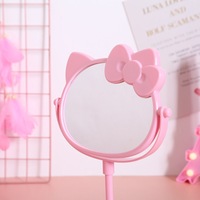 Miroir de table rose nœud papillon Kawaii KT Cat, miroir de princesse rotatif simple face, miroir de maquillage