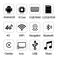 Radio de Auto con Pantalla Táctil de 8.8 Pulgadas para BMW Serie 5 E60 E61 E62 E63 E90 E91 E92 E93 Cic Ccc, Reproductor de DVD Estéreo, 4G, 128GB, AUTO Carplay