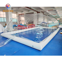 Couverture de piscine gonflable en PVC durable Portable Transparent dôme à bulles gonflable tente de piscine accessoires de piscine