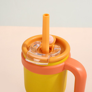 14oz tumbler with handle BPA-Free vacuum Insulated 14oz tumbler stainless steel <b>cup</b> with handle kids tumbler <b>cups</b> with <b>straw</b> - Product Image 3