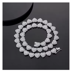 Collar de Cadena con Diamantes de Moissanita de Corte Esmeralda de Alta Claridad, Joyería de Lujo Estilo Hip Hop, Accesorio Unisex de Moda - Product Image 5