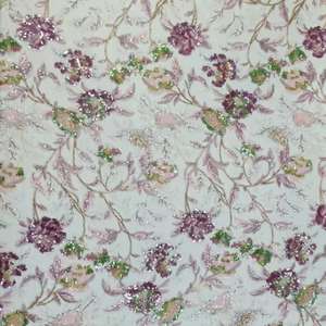 친환경 스팽글 비즈 자수 멀티컬러 레이스 원단 여성 웨딩 드레스 재봉용 튤 - Product Image 5