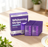 Bandes blanchissantes pour les dents sans sensibilité, sans danger pour l'émail, couleur violette, vente en gros, marque privée, saveur menthe, pour usage domestique
