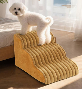 Escalier pour animaux de compagnie en mousse haute densité 25, doux et luxueux, avec bandes en flanelle moelleuses, antidérapant avec points sur le dessous, pour intérieur - Product Image 3