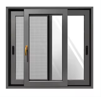Fenêtre coulissante horizontale en alliage d'aluminium avec moustiquaire en acier inoxydable, étanche et résistante au vent, pour cuisine, salon, usage extérieur