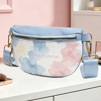 Sac banane élégant à motif floral en cuir PU, sac de poitrine et bandoulière pour femme, idéal pour les activités de plein air, le shopping et le sport