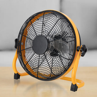 Ventilateur de sol rechargeable chaud de 16 pouces 5 lames de banane transparentes inclinaison réglable jaune noir électrique mécanique ménage