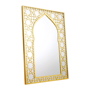 Gold Wall <strong>Mirror</strong> with Geometric Lattice Frame, <strong>Moroccan</strong> <strong>Style</strong> Decorative <strong>Mirror</strong> for Living Room/Bedroom, Ramadan Home Wall Art - Product Image 5