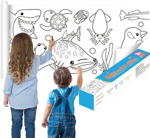 Kinder-Zeichen rolle Mal papierrolle für Kinder, Zeichen papierrolle DIY-Malerei Zeichnung Farbe Füll papier Graffiti-Schriftrolle - Product Image 1