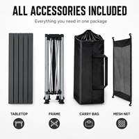 Mesa Plegable de Aleación de Aluminio con Altura Ajustable para Acampar, Pescar, Hacer Picnic y Viajar al Aire Libre