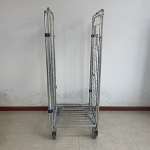 फैक्टरी मूल्य 4 साइड फोल्डिंग वायर जाल रोलिंग पिंजरे ट्रॉली - Product Image 6