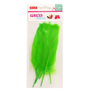 ขนนกประดิษฐ์ ILAN Pluma 17 ซม. สีเขียว 6 ชิ้น สำหรับงาน DIY ตกแต่ง - Product Image 1