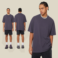 T-shirts surdimensionnés de haute qualité, 260 grammes, 100% coton, poids lourd, logo personnalisé, broderie vintage