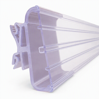 Porte-étiquettes transparent en PVC ESLXH600 pour présentoirs de magasin, profil extrudé, longueur et couleur personnalisables, 38 mm