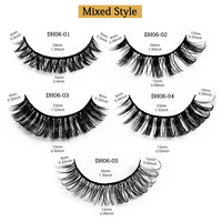 Lot de 10 paires de faux cils russes effet œil de chat, volume D, bande noire en coton doux, marque privée, bande complète – Vente chaude