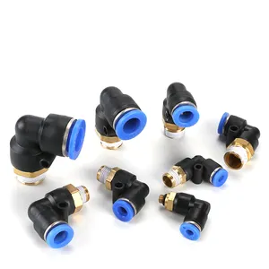 Pneumatic trachea quick connector quick plug connector threaded elbow PL8-02 /4-M5/6-01/10-03 pneumatic fittings