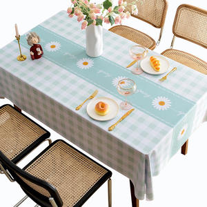 Nappe rectangulaire en PVC à carreaux, anti-taches, imprimée, pour usage domestique, motif citron estival - Product Image 3