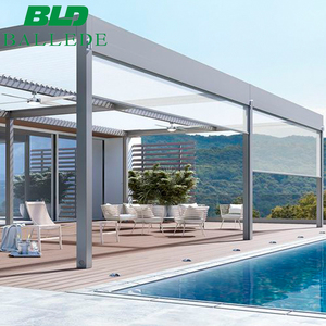 <span class=keywords><strong>Couverture</strong></span> de patio en aluminium pergola de jardin toit à persiennes auvent de terrasse extérieur électrique pour pare-soleil - Product Image 3