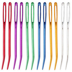 Juego de Agujas de Ganchillo de Aluminio con Punta Curva y Ojo Grande para Tejer a Mano - Product Image 1