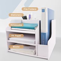 Organiseurs de bureau pour la maison, le bureau et l'école, rangement à 3 niveaux, organiseur de dossiers de bureau et accessoires