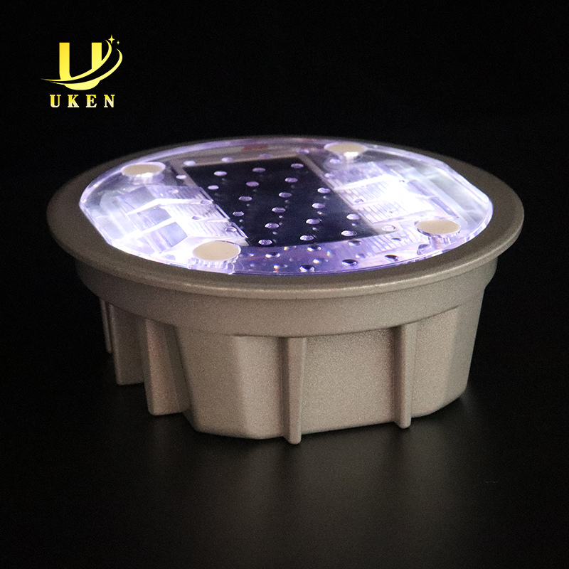 Круглый встроенный СВЕТОДИОДНЫЙ дорожный светильник на солнечной батарее, алюминиевый подземный светоотражающий светильник «кошачий глаз» на солнечной батарее, выравнивающий мигающий дорожный маркер